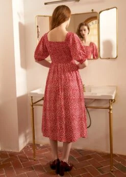 Lilting Love Short Sleeve Babydoll Dress -ModCloth 207979 RED 3