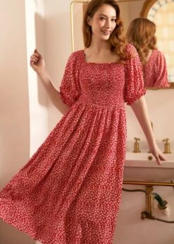 Lilting Love Short Sleeve Babydoll Dress -ModCloth 207979 RED 6 0c664bfd b669 4652 a511 e940073b924f