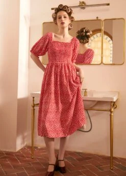 Lilting Love Short Sleeve Babydoll Dress -ModCloth 207979 RED HP 1