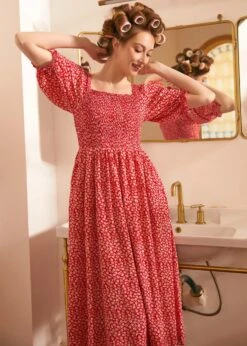 Lilting Love Short Sleeve Babydoll Dress -ModCloth 207979 RED HP 4