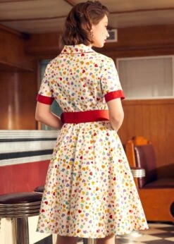 Elegant Epoch Navy Heart Print Belted Shirtdress – Fit & Flare Button-Down Dress 10 Elegant Epoch Navy Heart Print Belted Shirtdress – Fit & Flare Button-Down Dress -ModCloth 207986 FALLINGHEART HP 3