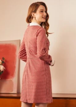 ModCloth Vintage Vision Rose Glimmer Tie-Neck – Retro Knit Mini Dress 10 ModCloth Vintage Vision Rose Glimmer Tie-Neck – Retro Knit Mini Dress -ModCloth 207991 RED 3
