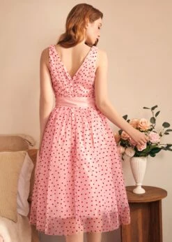 Memory Lane Fit & Flare Dress -ModCloth 207993 PINKGROUNDREDMOTIF HP 3