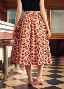 Daylight Saunter Skirt - Light Blue Floral Button-Front Midi Skirt with Pockets -ModCloth 208004 PEAKABOOCAT 3