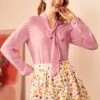 Belle Of The Bow Blouse -ModCloth 208008 LIGHTPINK 2