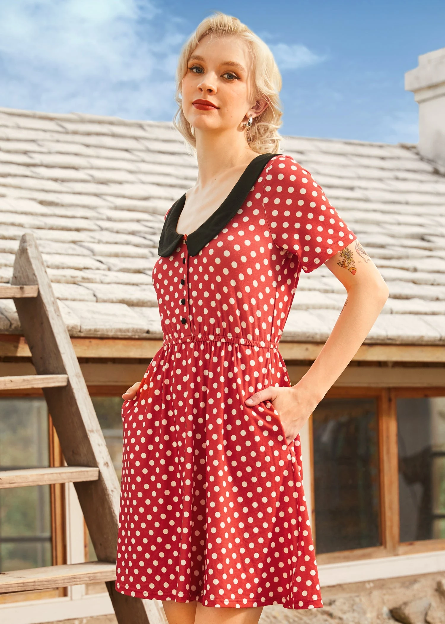Dottie Delight Collared Dress 7 Dottie Delight Collared Dress - Image 5