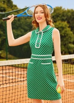 ModCloth On The Court Sleeveless Dress - Mint Green Polka Dot Vintage Mini Dress 12 ModCloth On The Court Sleeveless Dress - Mint Green Polka Dot Vintage Mini Dress -ModCloth 208086 GRNPR HP 6