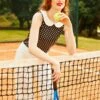 Atomic Age White and Black Polka Dot Sleeveless Top – Vintage Boatneck Retro Knit -ModCloth 208091 5