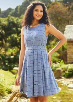 Sailor’s Reverie Fit & Flare Dress -ModCloth 208122 DENIMBLU 4