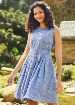 Sailor’s Reverie Fit & Flare Dress -ModCloth 208122 DENIMBLU 6 2