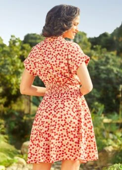 ModCloth Jazz Age Jive Shirt Dress – Cherry Kiss Print Fit & Flare with Pockets -ModCloth 208135 PINKCHERRY 3