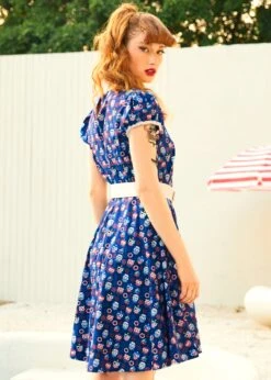 ModCloth Drive In Delight Navy Blue Owl Print Fit & Flare Dress 9 ModCloth Drive In Delight Navy Blue Owl Print Fit & Flare Dress -ModCloth 208137 OWLPR 3