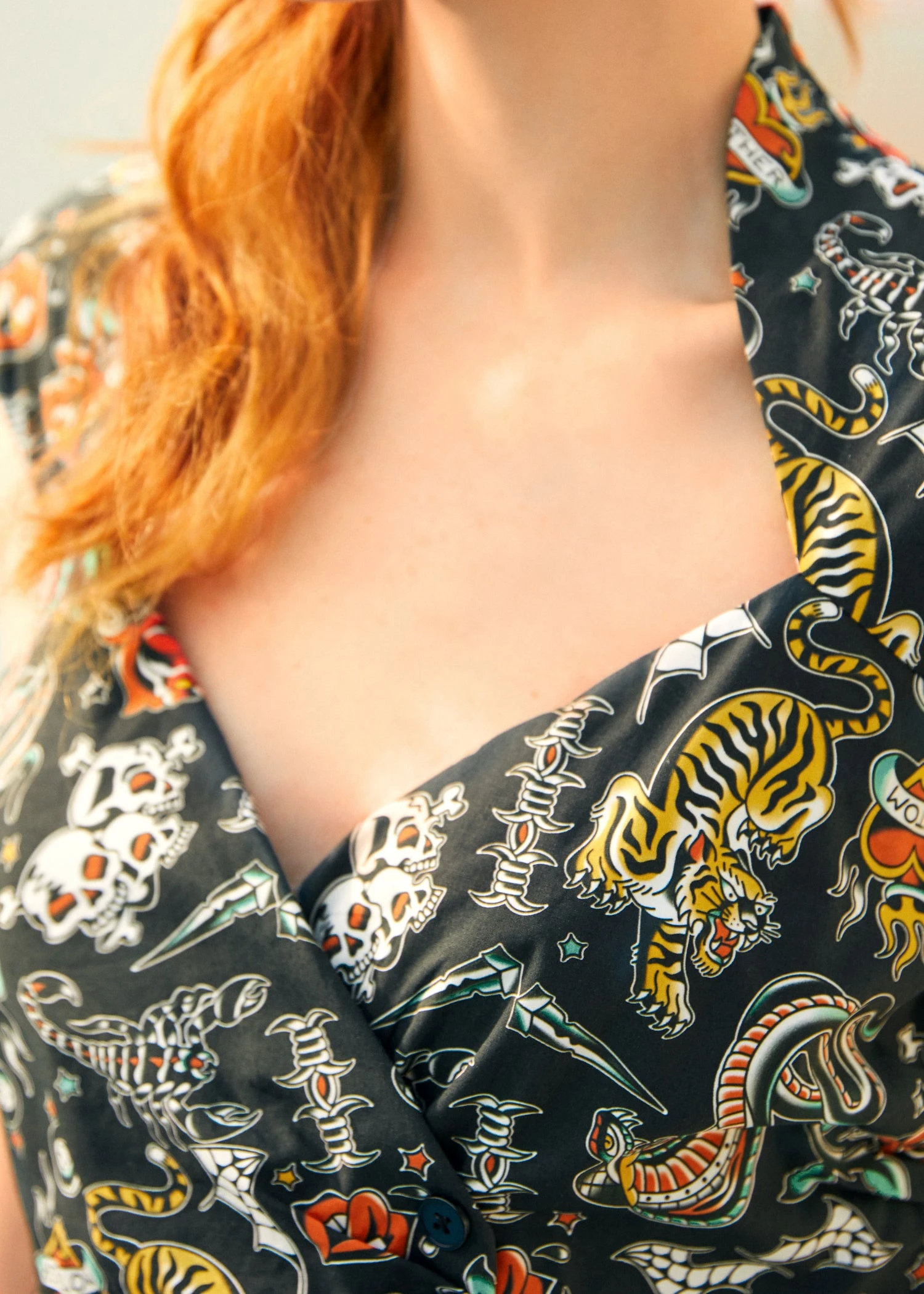 ModCloth Namesake Label Black Tattoo Print Faux Wrap Midi Dress 7 ModCloth Namesake Label Black Tattoo Print Faux Wrap Midi Dress - Image 5