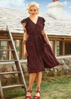 Cherry Picked Perfection Dress -ModCloth 208143 BLKCHERRY HP 1