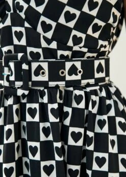 ModCloth Hopeless Romantic Black Queen of Hearts Print – Belted Midi Fit & Flare Dress -ModCloth 208144 BLKHEART 7