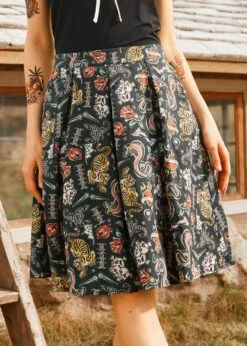 Inked & Iconic Skirt 9 Inked & Iconic Skirt -ModCloth 208147 BLKTATOOPR 2