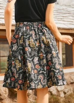 Inked & Iconic Skirt 10 Inked & Iconic Skirt -ModCloth 208147 BLKTATOOPR 3