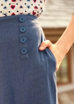 ModCloth Sail Away Wide-Leg Trousers - Nautical Vintage Button Detail High-Waisted Pants -ModCloth 208153 NAV 7