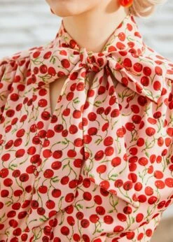 Cherry Sweet Bow Blouse -ModCloth 208164 PINKCHERRY 7