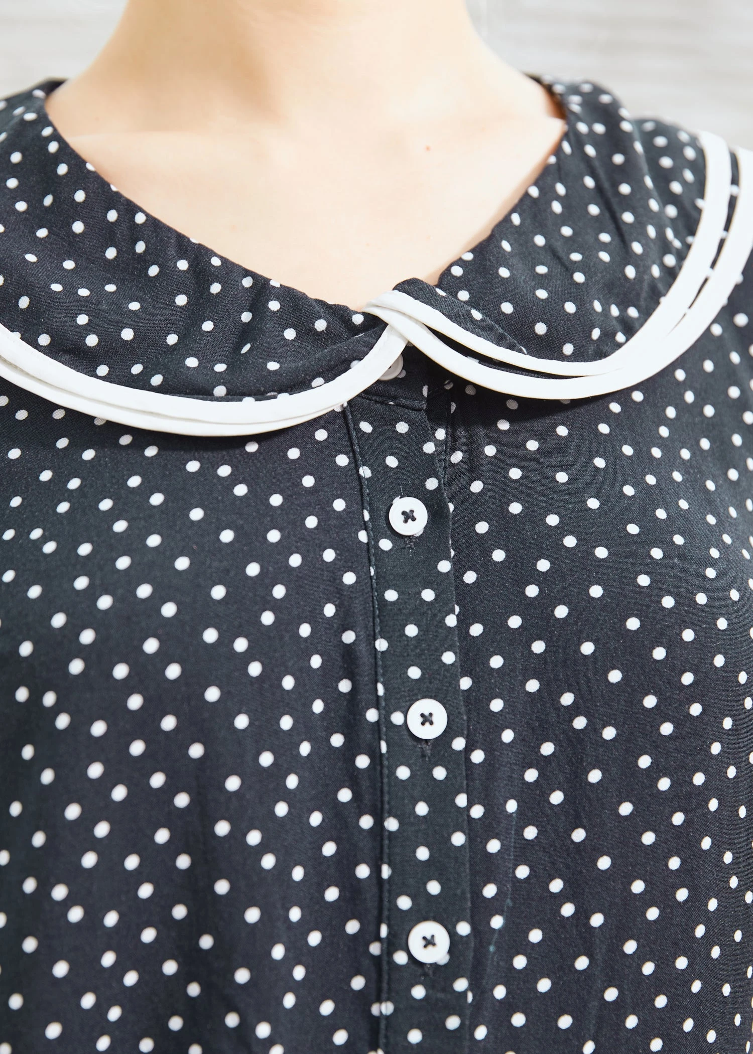 ModCloth Polka Dot Daydream Navy & White - Layered Peter Pan Collar Retro Blouse 4 ModCloth Polka Dot Daydream Navy & White - Layered Peter Pan Collar Retro Blouse - Image 2
