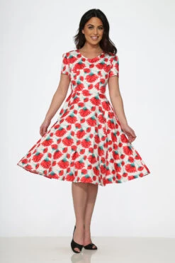 Bold Floral Swing Dress 13 Bold Floral Swing Dress -ModCloth 21050 White Pink Floral Dress 14
