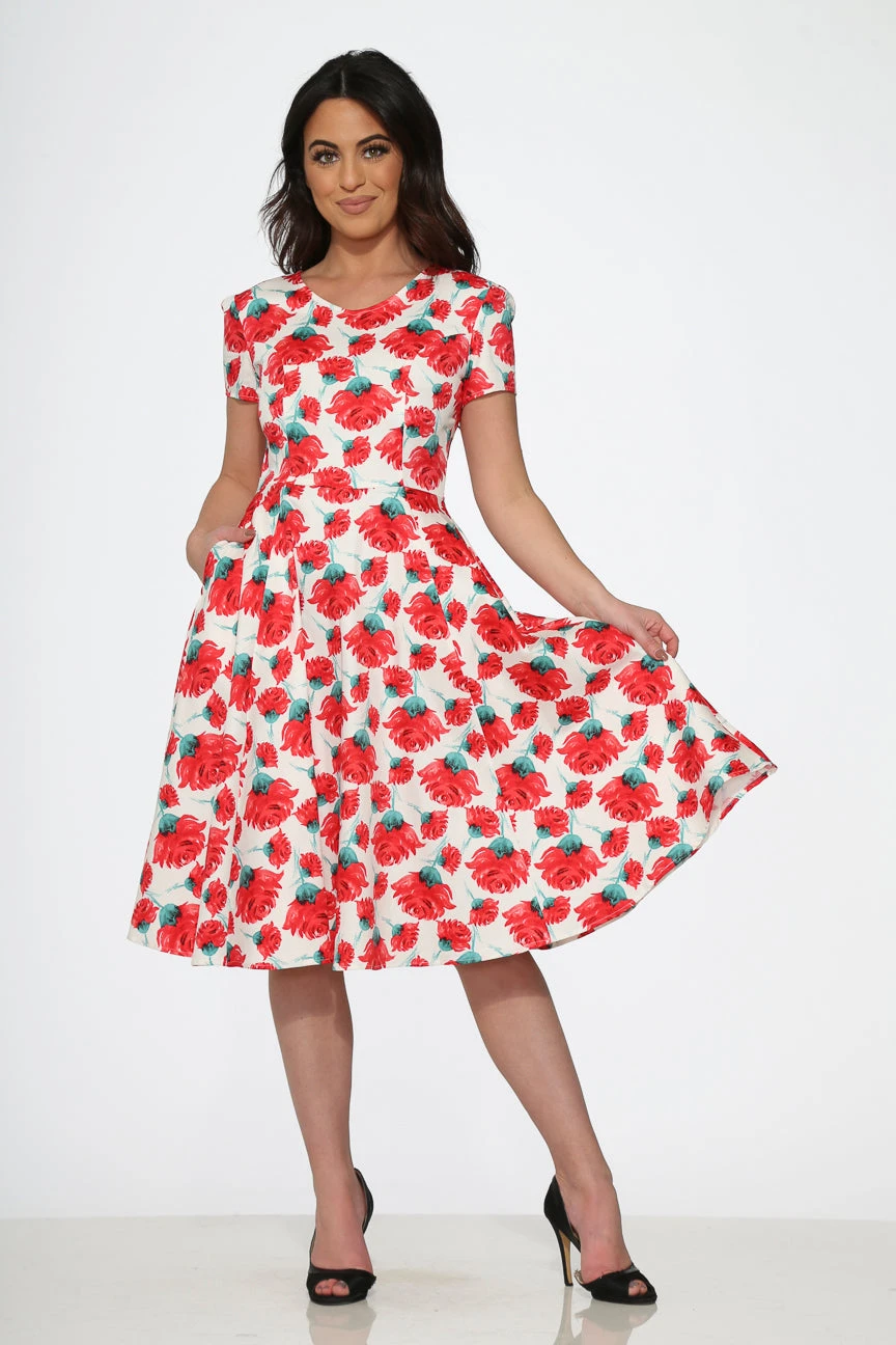 Bold Floral Swing Dress 3 Bold Floral Swing Dress