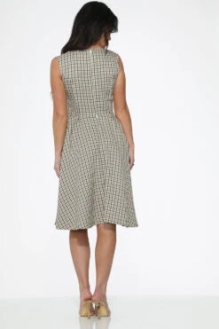 Orchid Bloom Gingham Swing Dress – Vintage-Inspired Midi with Side Pockets -ModCloth 21720 Gingham Swing Dress 19