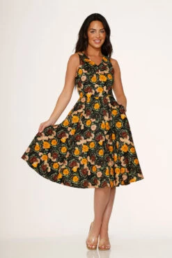 Orchid Bloom Yellow Floral Swing Dress – Vintage A-Line Midi with Side Pockets -ModCloth 21890 Yellow Plaid Dress 3 53c21752 5de1 48ae bcb4 fe1a5d4b1280