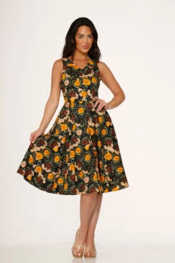 Orchid Bloom Yellow Floral Swing Dress – Vintage A-Line Midi with Side Pockets -ModCloth 21890 Yellow Plaid Dress 4 4168a8ae 918b 4c83 b235 fe5722e0f937