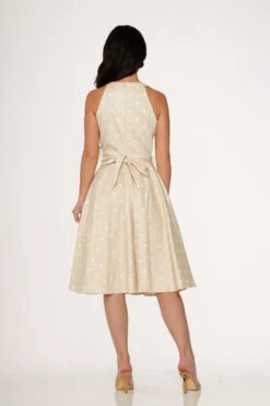 Beige & White Polka Dot Swing Dress -ModCloth 21920 Beige White Polka Dot Dress 14