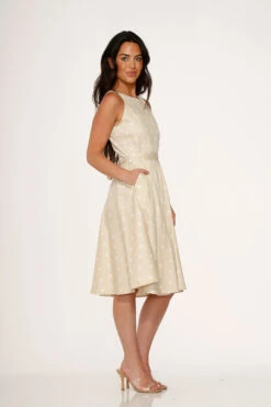 Beige & White Polka Dot Swing Dress -ModCloth 21920 Beige White Polka Dot Dress 7