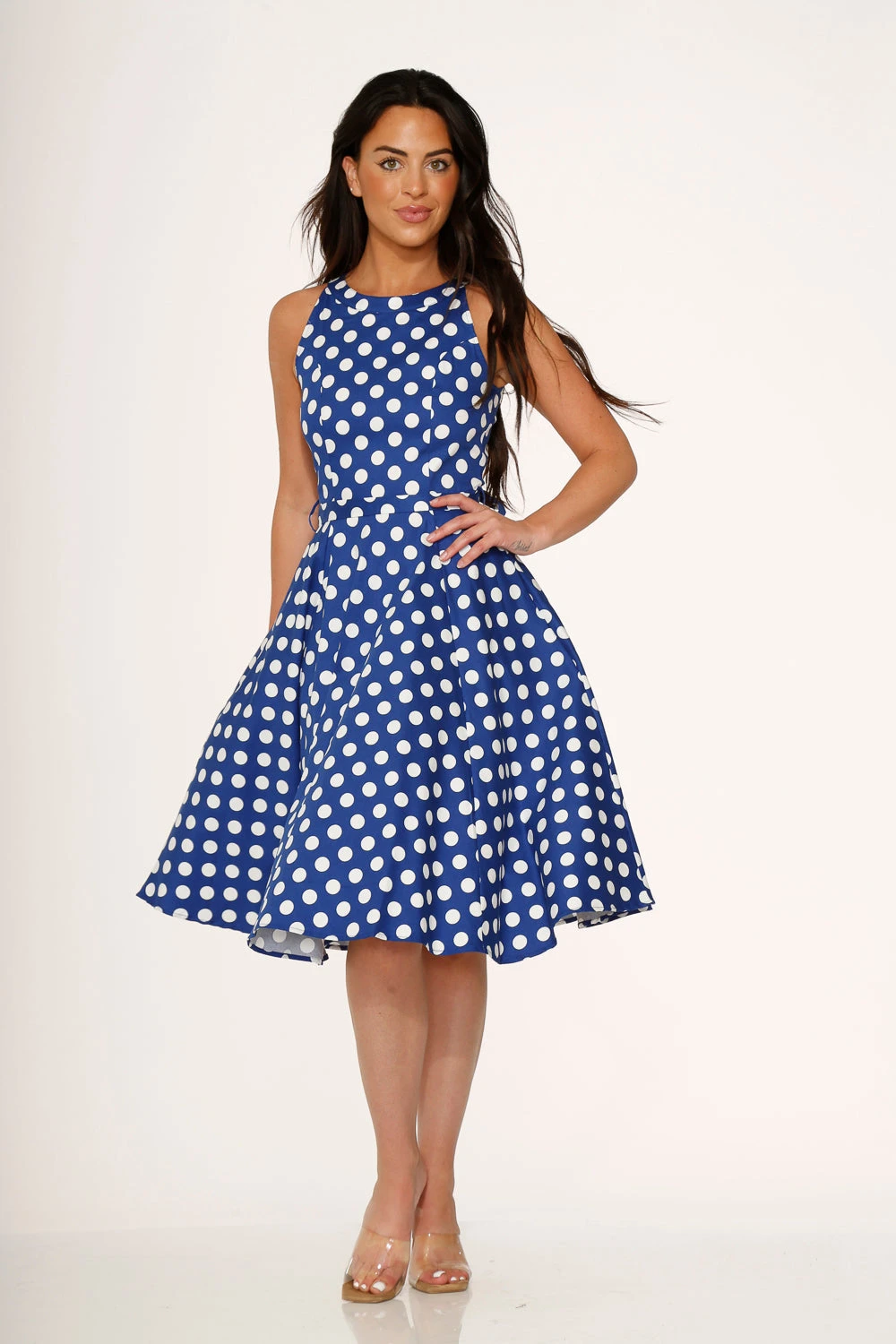 Blue Polka Dot Swing Dress 7 Blue Polka Dot Swing Dress - Image 5