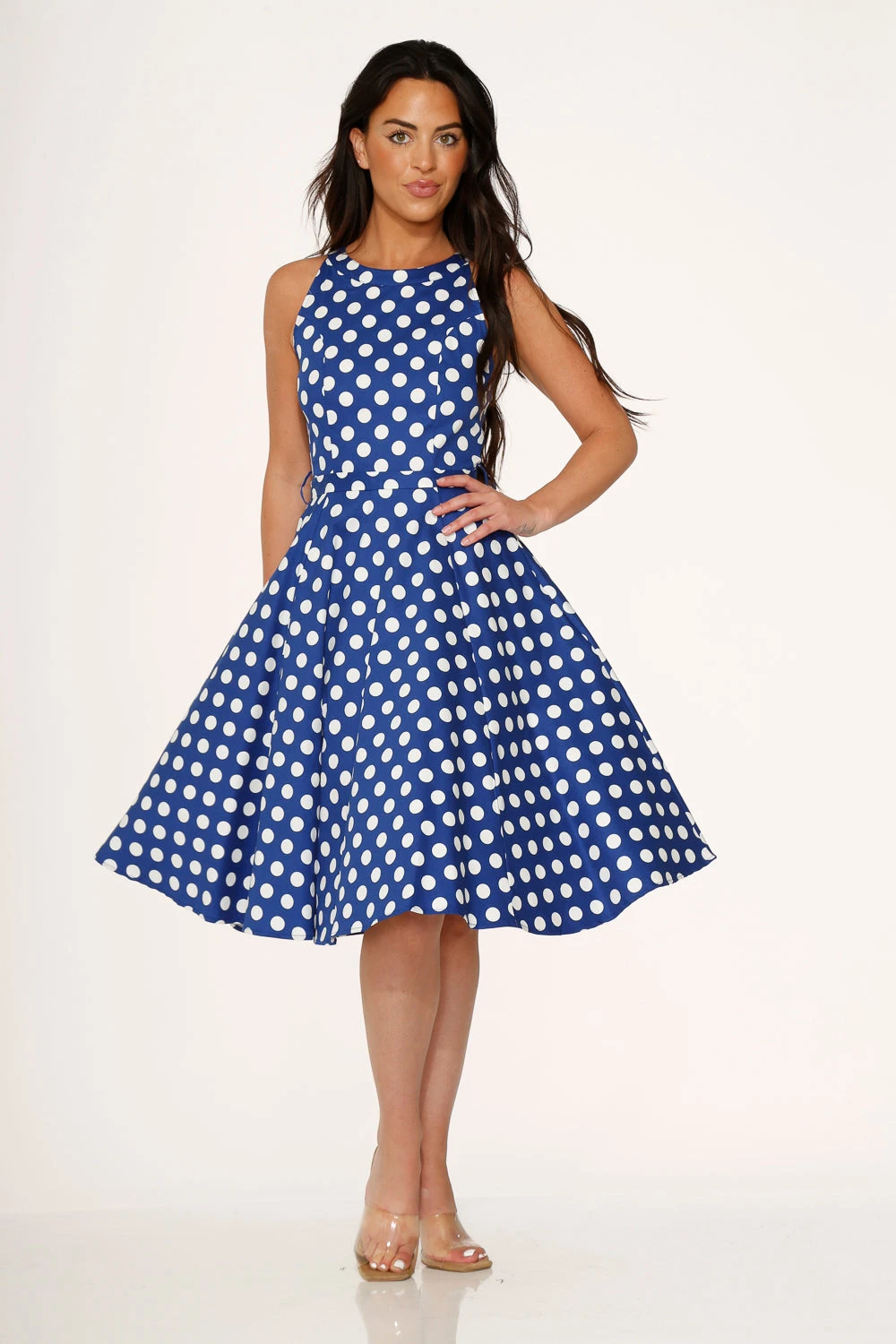 Blue Polka Dot Swing Dress 8 Blue Polka Dot Swing Dress - Image 6