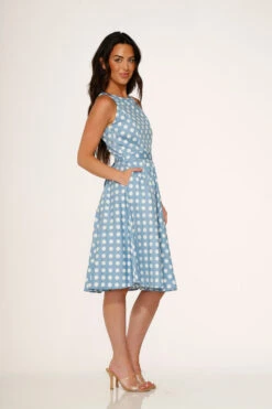 Orchid Bloom Light Blue with White Polka Dots – Vintage Retro Pockets Swing Midi Dress 10 Orchid Bloom Light Blue with White Polka Dots – Vintage Retro Pockets Swing Midi Dress -ModCloth 21922 Light Blue White Dot Dress 7