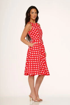 Red Polka Dot Swing Dress -ModCloth 21924 Red White Polka Dot Dress 5