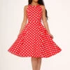 Red Polka Dot Swing Dress -ModCloth 21924 Red White Polka Dot Dress 7