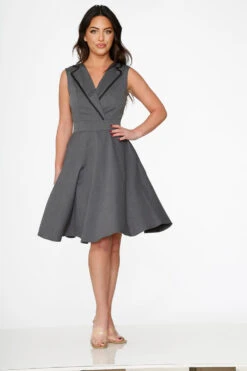 Grey Jenny Swing Dress 10 Grey Jenny Swing Dress -ModCloth 21951 Gray Swing Dress 14