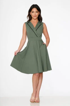 Olive Jenny Swing Dress -ModCloth 21954 Green Swing Dress 5
