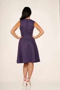 Black & Purple Stripe Swing Dress -ModCloth 21956 Purple Stripe Swing Dress 15