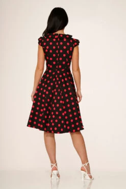 Black & Pink Polka Dot Swing Dress -ModCloth 21971 Black Pink Polka Dot Dress 15