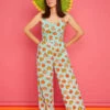 ModCloth x Marisol Muro Sky Blue Ladybug Print Bustier Wide-Leg Jumpsuit