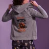 Resting Witch Face Heathered Grey Zip-Up Hoodie – Spooky Back Graphic Drawstring Sweatshirt 2 Resting Witch Face Heathered Grey Zip-Up Hoodie – Spooky Back Graphic Drawstring Sweatshirt -ModCloth 220707 Halloween 13382