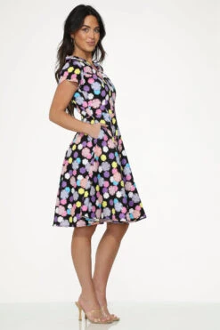 Black & Purple Swing Dress 13 Black & Purple Swing Dress -ModCloth 22150 Black Purple Circle Dress 8