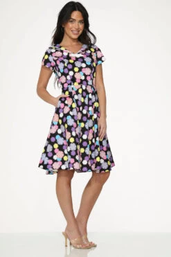 Black & Purple Swing Dress 14 Black & Purple Swing Dress -ModCloth 22150 Black Purple Circle Dress 9