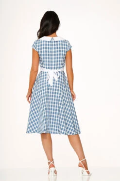 Orchid Bloom Blue Checker Gingham Swing Midi Dress – Vintage A-Line Silhouette with Pockets 13 Orchid Bloom Blue Checker Gingham Swing Midi Dress – Vintage A-Line Silhouette with Pockets -ModCloth 22530 Blue Gingham Dress 19