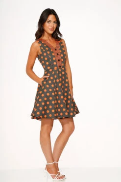 Orange Polka Dot Swing Mini Dress 9 Orange Polka Dot Swing Mini Dress -ModCloth 22960 Orange Stripe Mini Dress 8