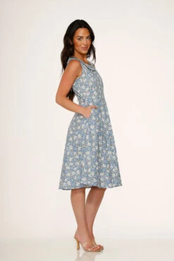 Blue Daisy Floral Swing Dress -ModCloth 23240 Blue Daisy Floral Dress 7