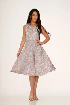 Pink Daisy Floral Swing Dress