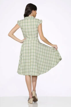 Orchid Bloom Green Plaid Vintage Swing Dress - Midi Length with Pockets 9 Orchid Bloom Green Plaid Vintage Swing Dress - Midi Length with Pockets -ModCloth 23262 Green Plaid Swing Dress 23