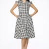 Black Plaid Swing Dress